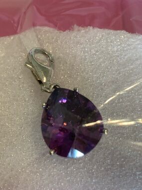 Purple ( Amethyst)Teardrop Crystal Necklace Pendant - Women Jewelry
